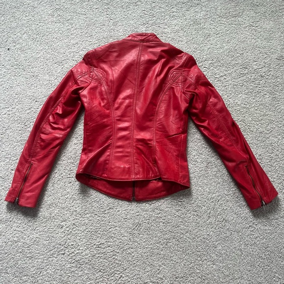 Red Leather Jacket - Picture 2 of 4